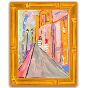 9x12 acrylic painting with bamboo frame ‘Naples’